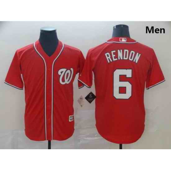 Nationals 6 Anthony Rendon Red Cool Base Jersey